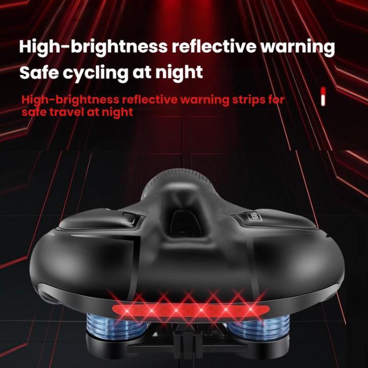 Thickened Universal Bicycle Saddle With Silicone Shock Absorber, Color: Black - With Tools
