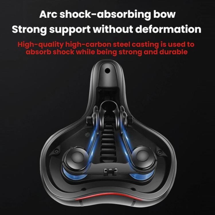 Thickened Universal Bicycle Saddle With Silicone Shock Absorber, Color: Black - With Tools