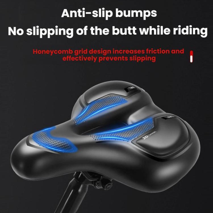 Thickened Universal Bicycle Saddle With Silicone Shock Absorber, Color: Black - With Tools