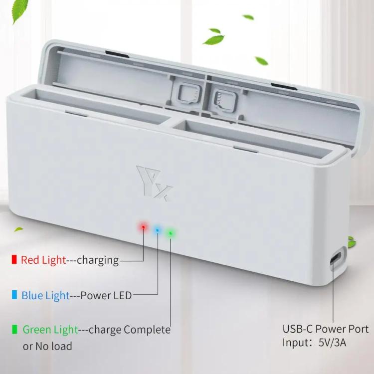 For Insta360 X4 YX 2-Slot Intelligent Charger Battery Charging Hub Storage Case - Gray