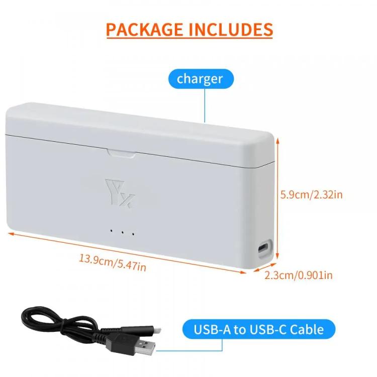 For Insta360 X4 YX 2-Slot Intelligent Charger Battery Charging Hub Storage Case - Gray