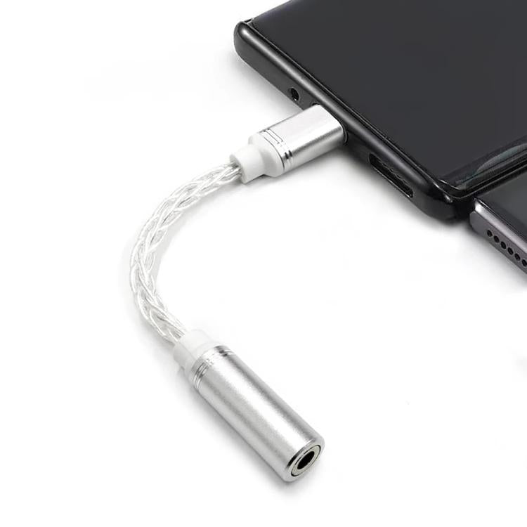 Type-C To 3.5mm Female DAC CX31993 Digital Audio Decoding Conversion Cable HIFI 8-Strand Silver Plated Cable