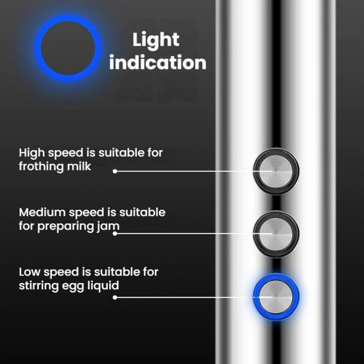 3In1 Portable Rechargeable Handheld Electric Egg Beater Mini Milk Frother For Baking - Stainless Steel