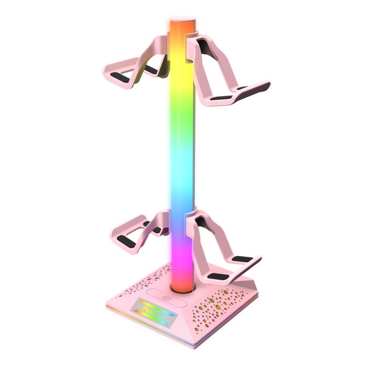 Piifoxer RGB Luminous Headphone Stand Handle Display Stand Charging Expansion Port, Specification: USB 2.0+Type-C