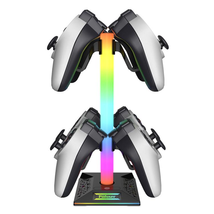 Piifoxer RGB Luminous Headphone Stand Handle Display Stand Charging Expansion Port, Specification: USB 2.0+Type-C