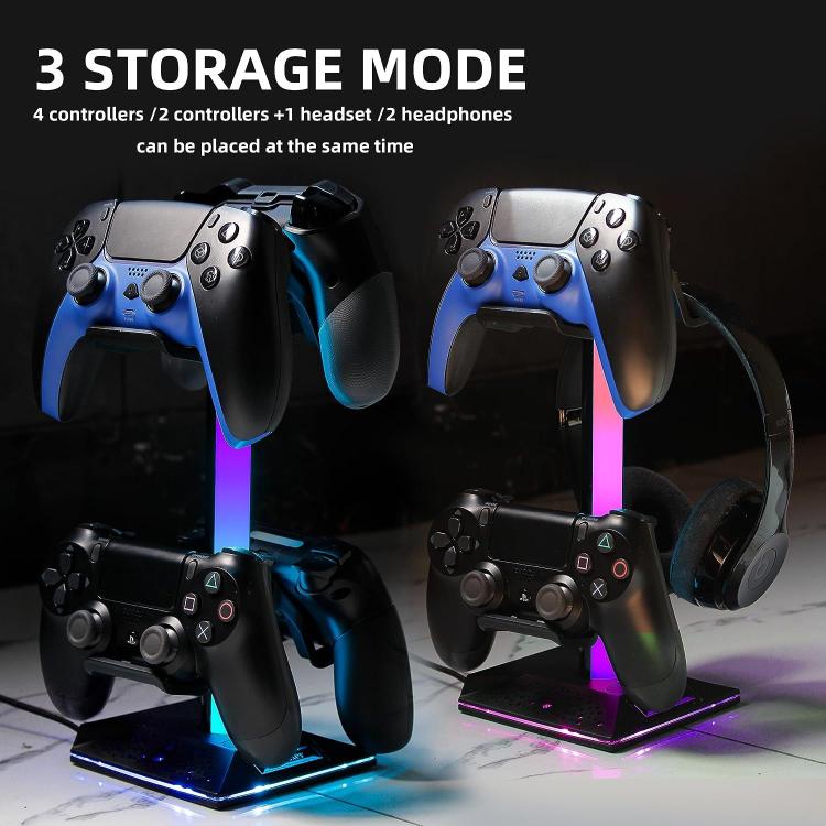 Piifoxer RGB Luminous Headphone Stand Handle Display Stand Charging Expansion Port, Specification: USB 2.0+Type-C