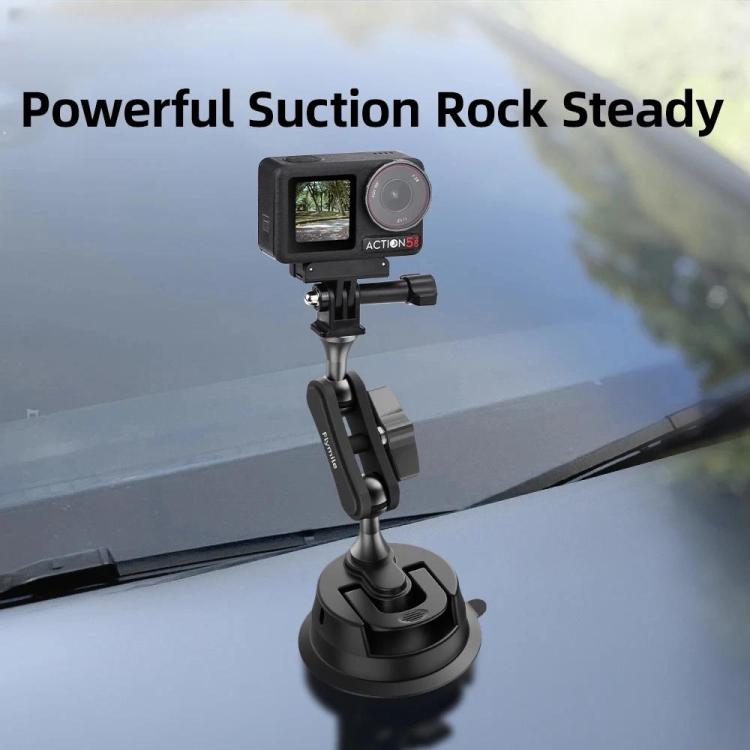 Flymile Universal Car Suction Cup Mount for Action Cameras 360-degree Rotatable, Washable and Reusable Dashboard Windshield Holder, Spec: Only  Mount