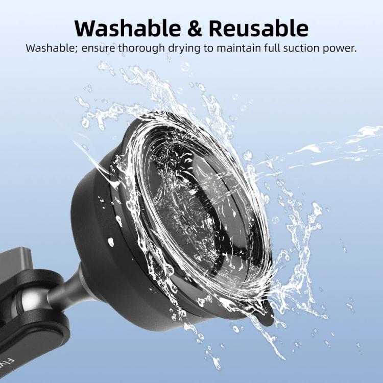 Flymile Universal Car Suction Cup Mount for Action Cameras 360-degree Rotatable, Washable and Reusable Dashboard Windshield Holder, Spec: Only  Mount