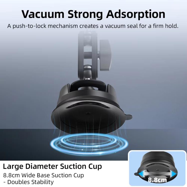 Flymile Universal Car Suction Cup Mount for Action Cameras 360-degree Rotatable, Washable and Reusable Dashboard Windshield Holder, Spec: Only  Mount