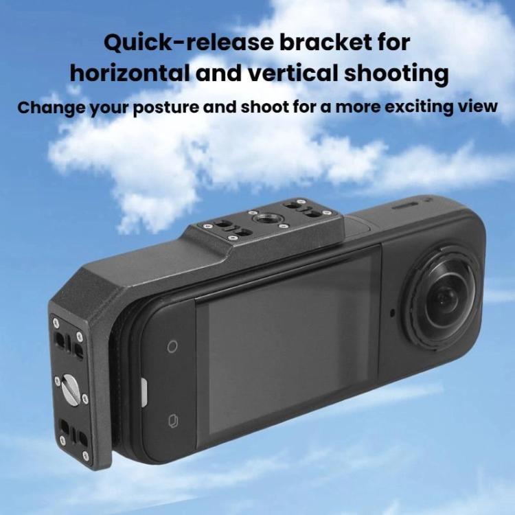For Insta360 X3/X4/X5 Quick-Release Mount For Horizontal Vertical Shooting Horizontal Stand - Black