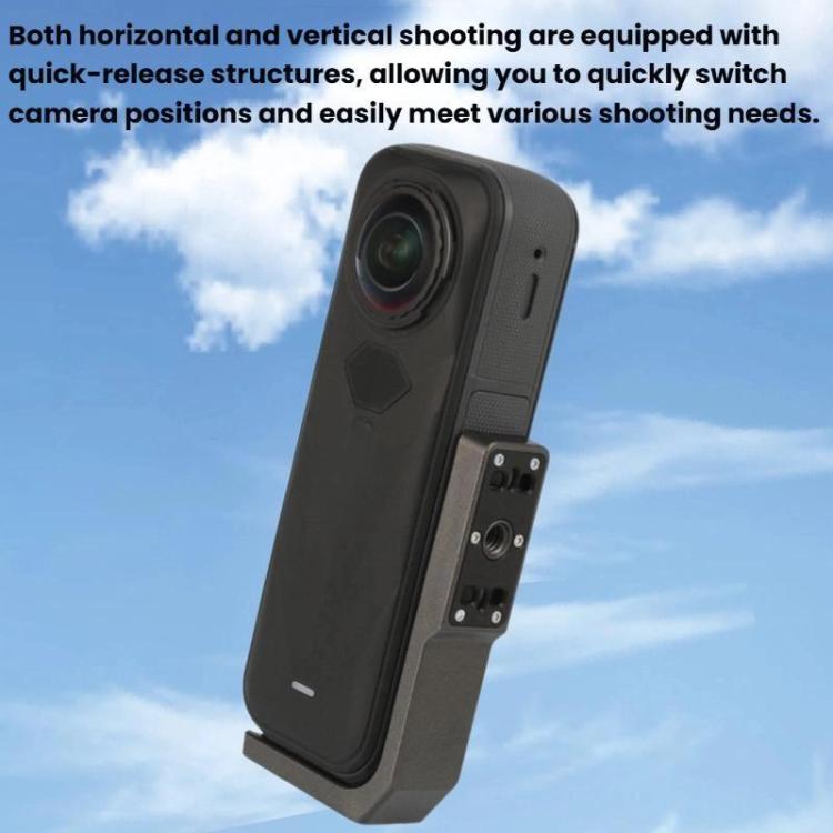 For Insta360 X3/X4/X5 Quick-Release Mount For Horizontal Vertical Shooting Horizontal Stand - Black