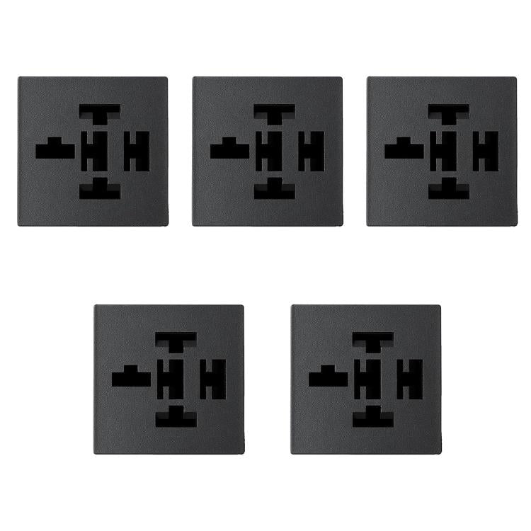 5pcs /Set Relay Socket Module for 4-Pin and 5-Pin Relays, Compatible with FB-15T 15-Slot Relay Box - Black