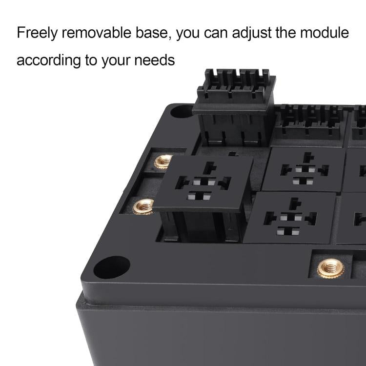 5pcs /Set Relay Socket Module for 4-Pin and 5-Pin Relays, Compatible with FB-15T 15-Slot Relay Box - Black