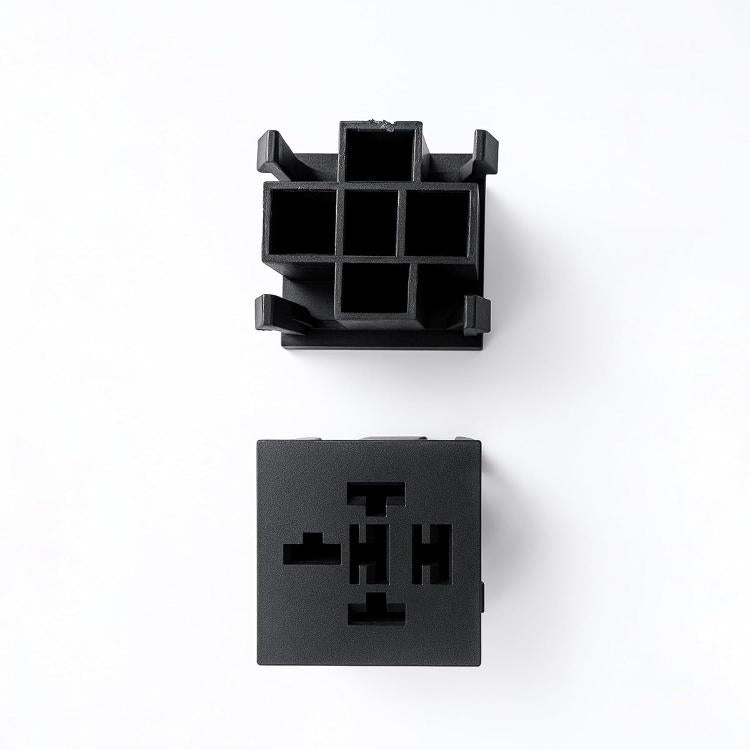 5pcs /Set Relay Socket Module for 4-Pin and 5-Pin Relays, Compatible with FB-15T 15-Slot Relay Box - Black