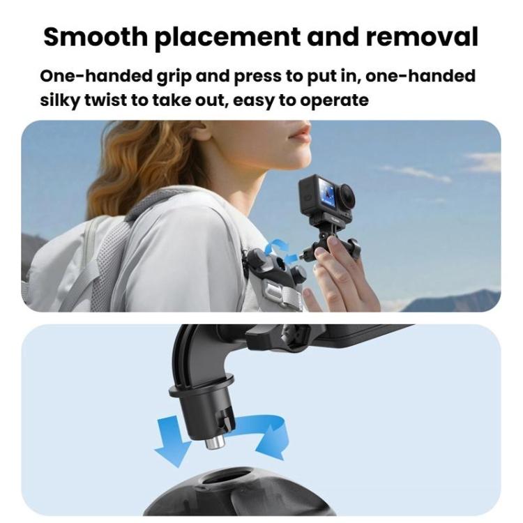 TELESIN S3-JFM-03-TDJ Backpack Quick-Release Mount Universal Backpack Clip For Action Cameras - Black