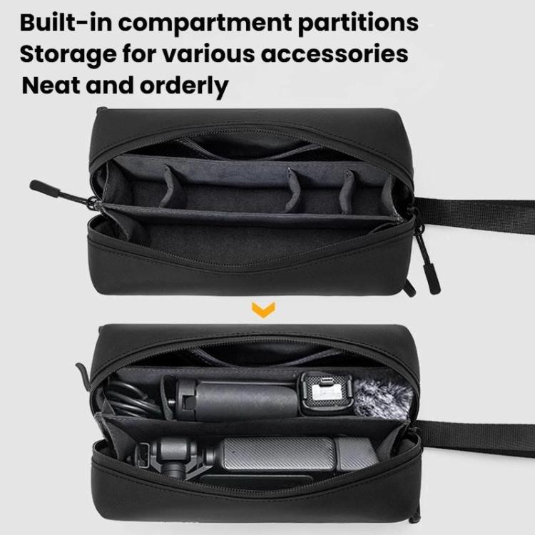 For DJI Osmo Pocket 3 Cwatcun D240 Small Storage Bag Crossbody Portable Waterproof Sports Camera Bag - Black