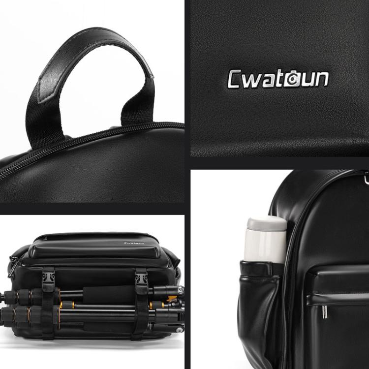 Cwatcun D125 Medium Shoulder Camera Bag Waterproof Casual Photography Backpack - Black