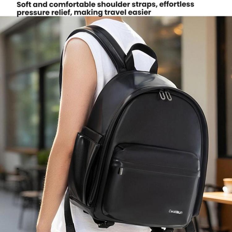 Cwatcun D125 Medium Shoulder Camera Bag Waterproof Casual Photography Backpack - Black