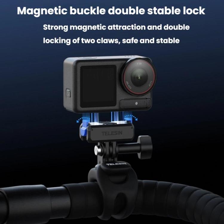 For DJI Osmo Action 3 / 4 / 5 Pro TELESIN Magnetic Adapter Mount - Black