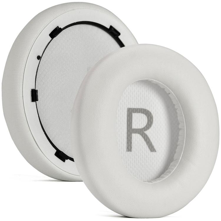 For Anker Space Q45 1pair Ear Muffs Foam Noise Reduction Earmuffs, Spec: Potein Leather White