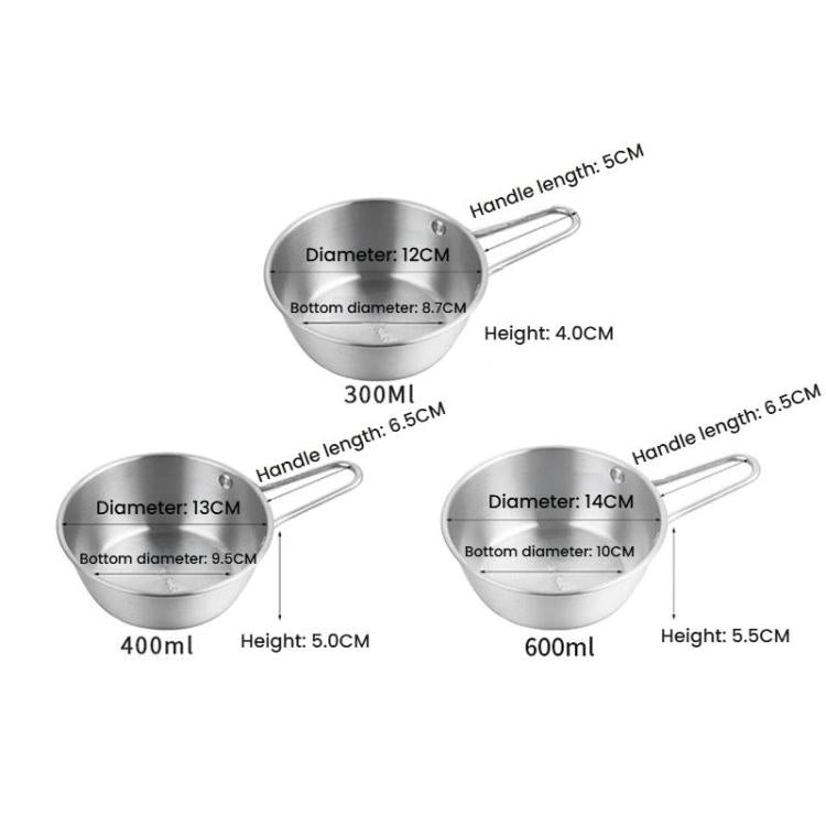 AOTU AT6446 Outdoor 304 Stainless Steel Bowl Camping Tableware, Spec: 400ml