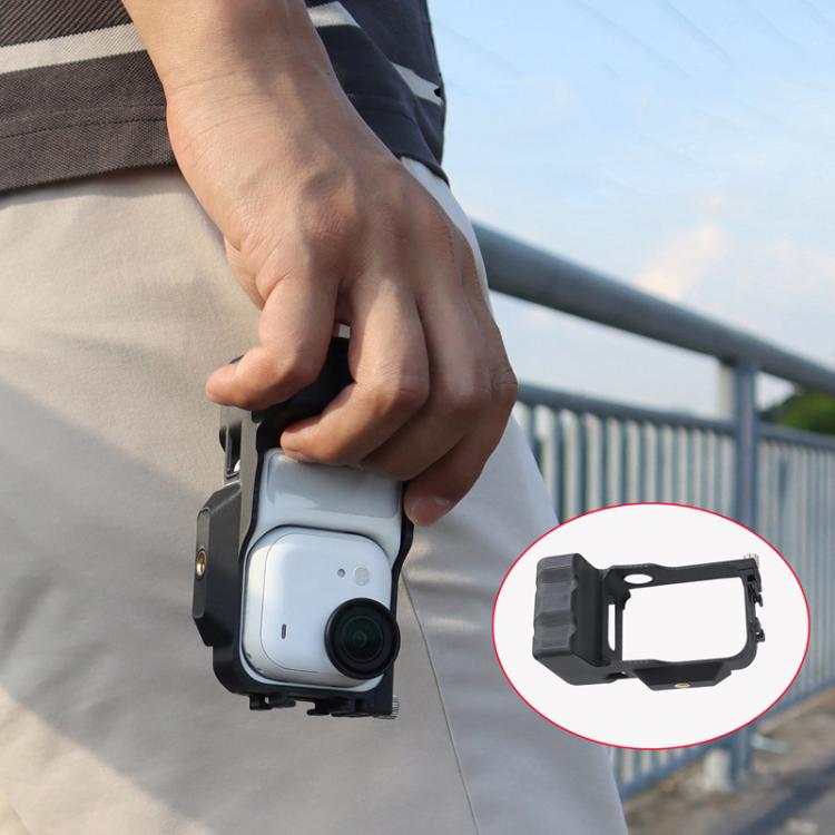 For Insta360 GO Ultra Street Photography Grip Kit Handheld Shooting Expansion Cage Frame - Black
