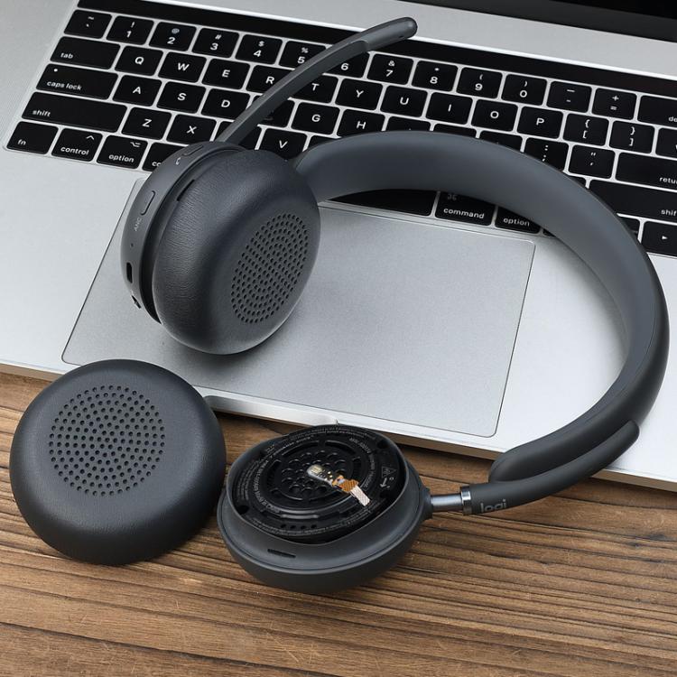 For Logitech Zone 950 2pcs Ear Muffs Headphone Replacement Parts - Titanium