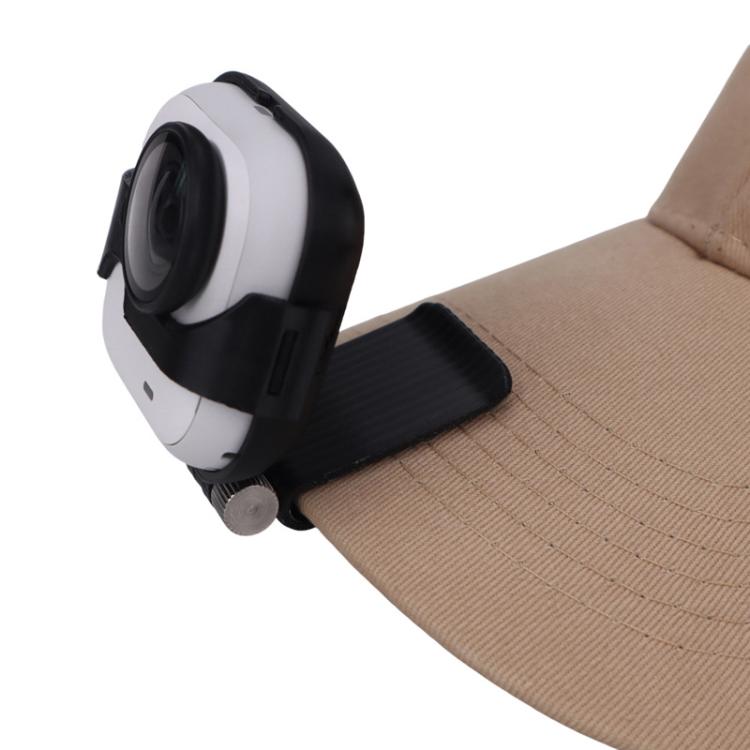 For Insta360 GO Ultra Hat Mount Clip Adjustable Cap Brim Fixing Bracket For First-Person Perspective Filming - Black