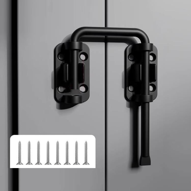Thickened Anti-Theft Surface-Mount Interior Latch For Doors And Windows, Specification: Black Screw-mounted