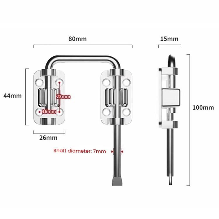 Thickened Anti-Theft Surface-Mount Interior Latch For Doors And Windows, Specification: Steel Screw-mounted