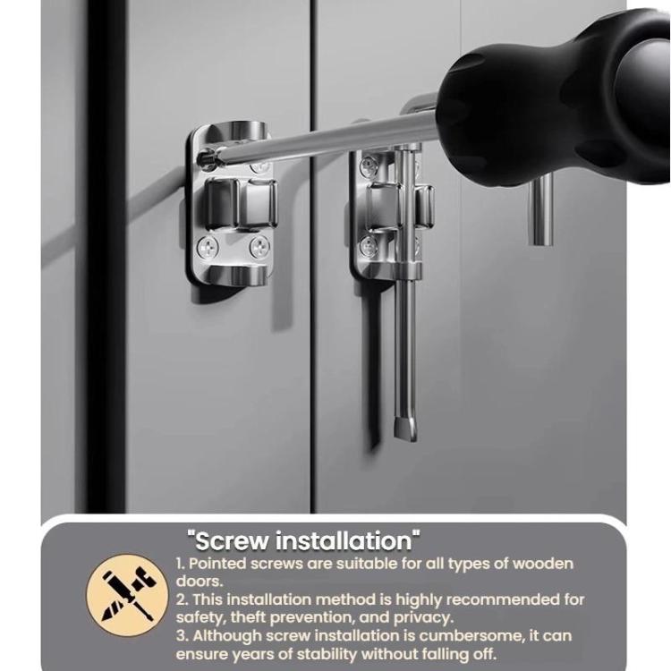 Thickened Anti-Theft Surface-Mount Interior Latch For Doors And Windows, Specification: Black Screw-mounted