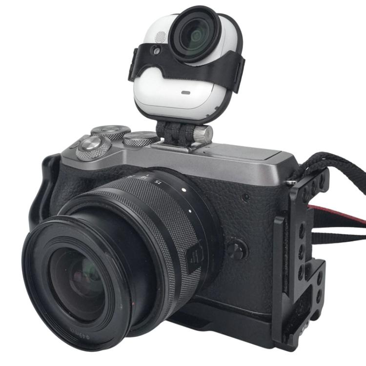 Hot Shoe Mount for Insta360 GO Ultra to DSLR/Mirrorless Cameras Dual Camera Adapter Bracket - Black