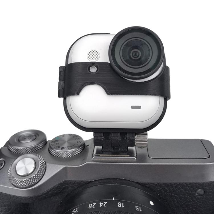 Hot Shoe Mount for Insta360 GO Ultra to DSLR/Mirrorless Cameras Dual Camera Adapter Bracket - Black