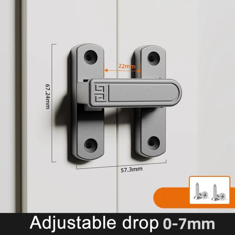 Screw-Mounted 0-7mm Adjustable Height Drop Sliding Door Lock Latch, Color: Gray