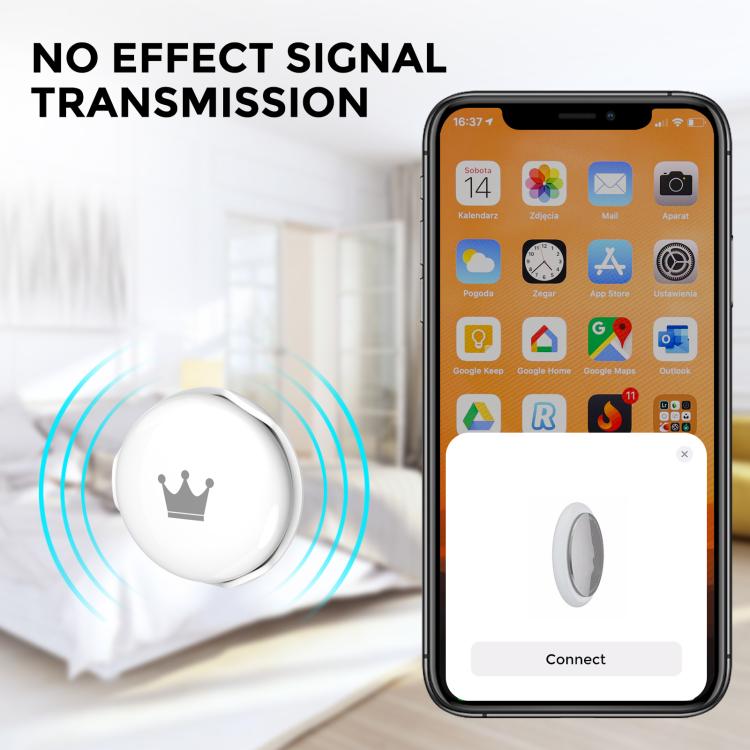 For AirTag 2nd Gen / AirTag 1st Gen AhaStyle PT159 ABS Hard Shell Snap-on Fixed Loss Prevention Tracker Protective Case - White