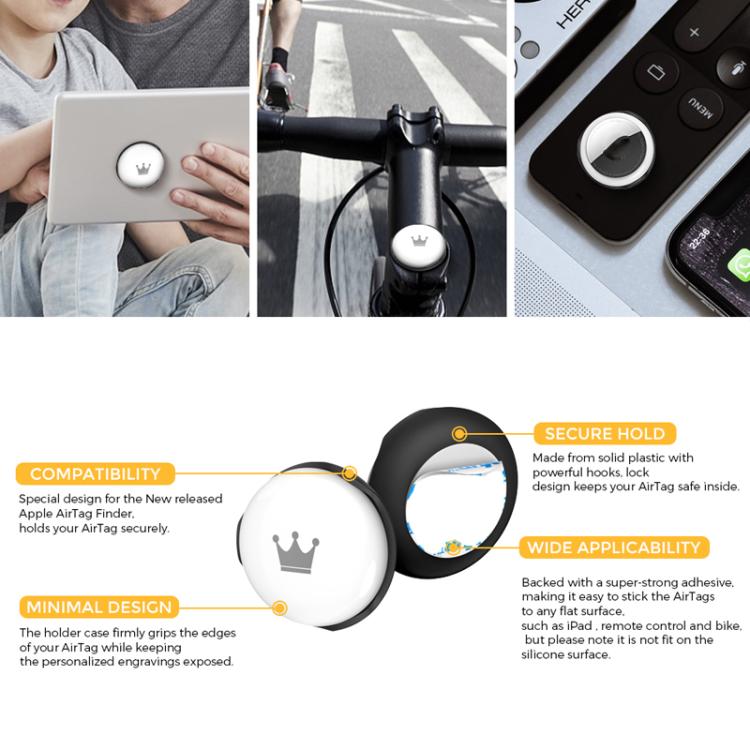 For AirTag 2nd Gen / AirTag 1st Gen AhaStyle PT159 ABS Hard Shell Snap-on Fixed Loss Prevention Tracker Protective Case - White
