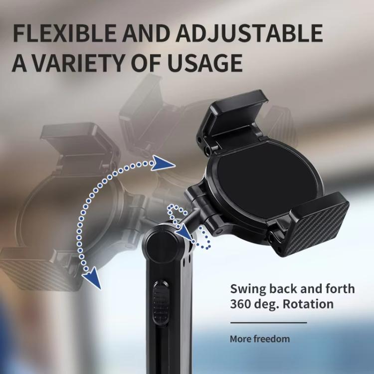 L3 Magnetic + Clip Portable Phone Holder Clamp Mount For Travel 360-Degree Rotation Lazy Bracket Desk Stand - Black