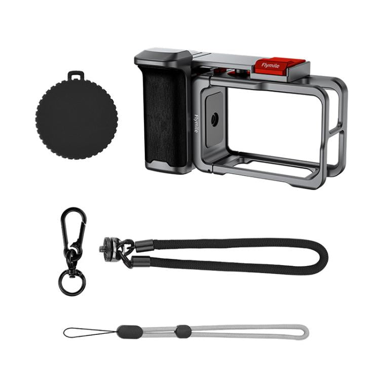 Flymile Street Shooting Handle Kit for DJI Osmo Action 5 Pro/4/3 Action Camera Aluminum Expansion Cage - Metal Color