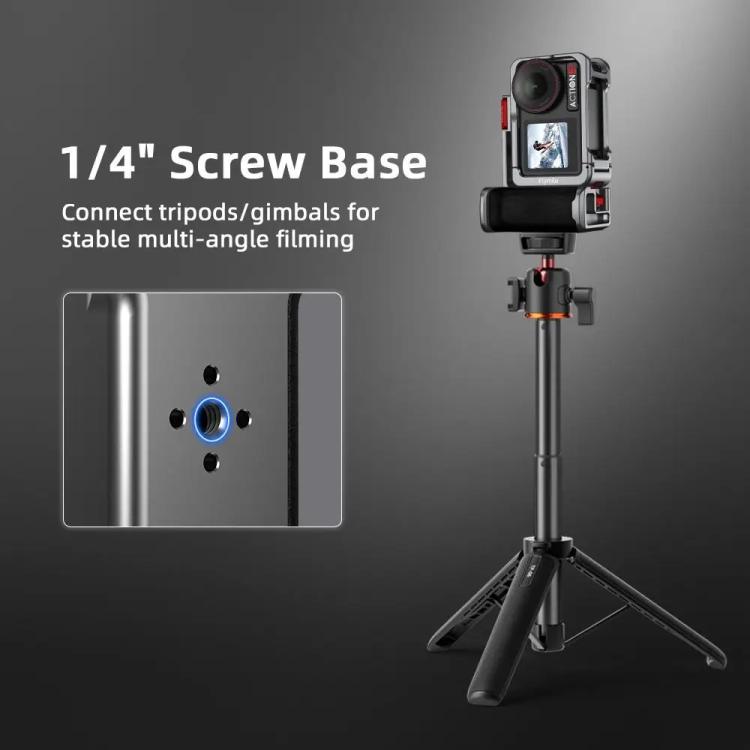 Flymile Street Shooting Handle Kit for DJI Osmo Action 5 Pro/4/3 Action Camera Aluminum Expansion Cage - Metal Color