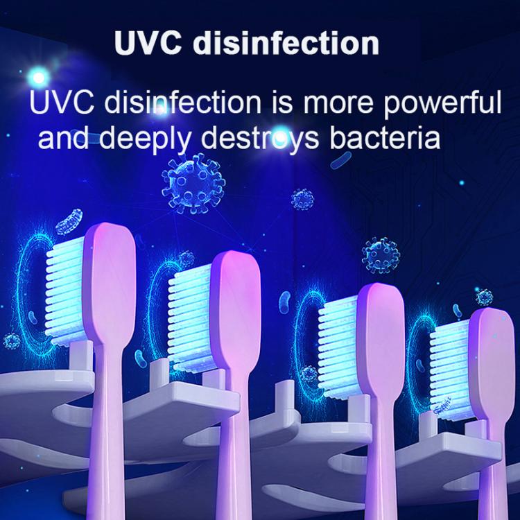 Rechargeable UV Toothbrush And Cup Sterilizer Wall Mount - Drill-Free Installation For Single User - H1 White