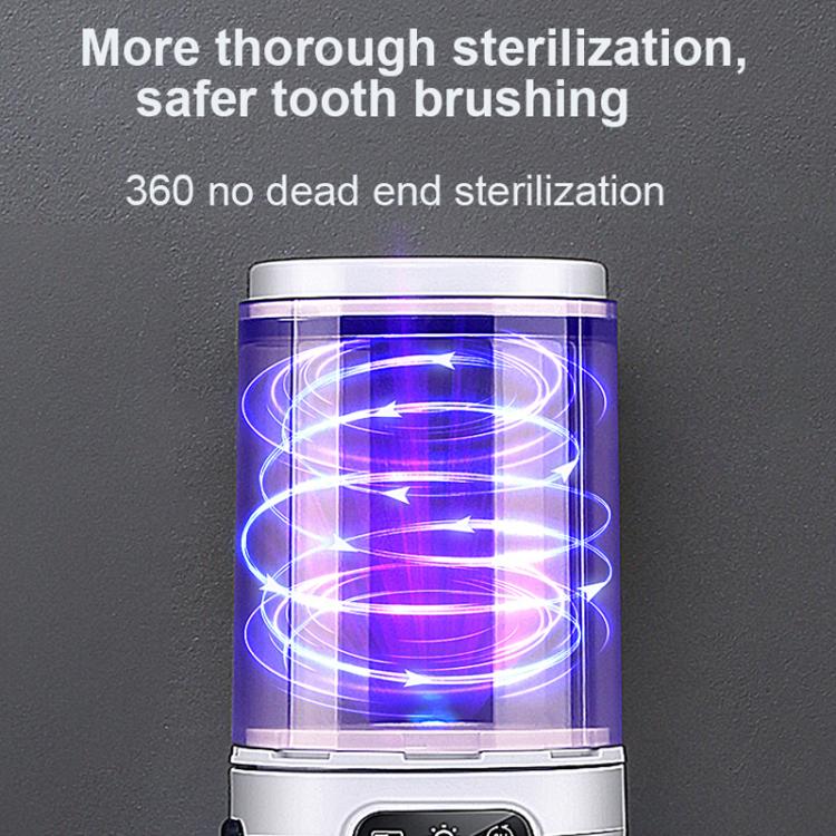 Rechargeable UV Toothbrush And Cup Sterilizer Wall Mount - Drill-Free Installation For Single User - H1 White