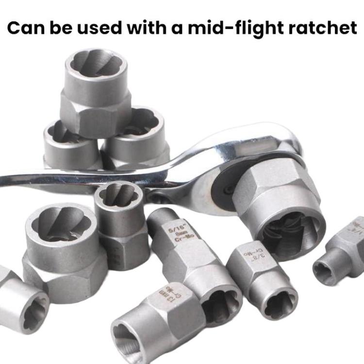 14pcs Damaged Nut Extractor Reverse-Thread Socket Screw Removal Tool