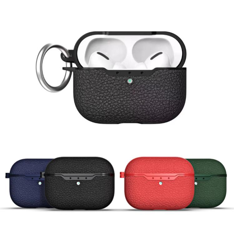 For Airpods Pro Litchi Pattern TP Soft Shell Earphone Protective Case