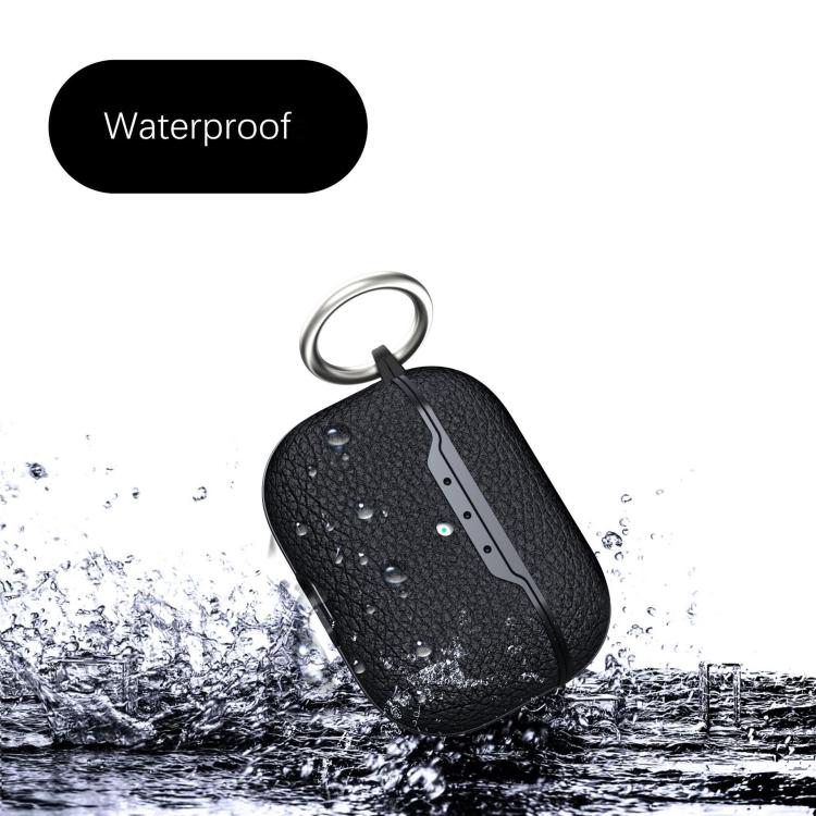 For Airpods Pro 2 Litchi Pattern TP Soft Shell Earphone Protective Case