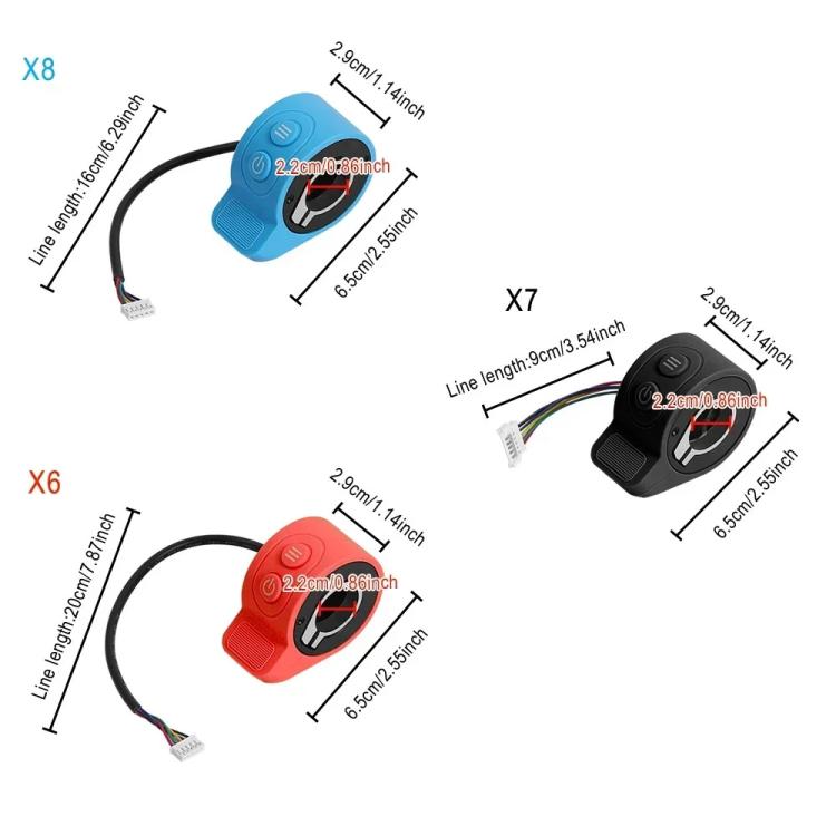 For HX X7 9cm Scooter Finger Picks Speed Controller Throttle Knob Assembly Accessories