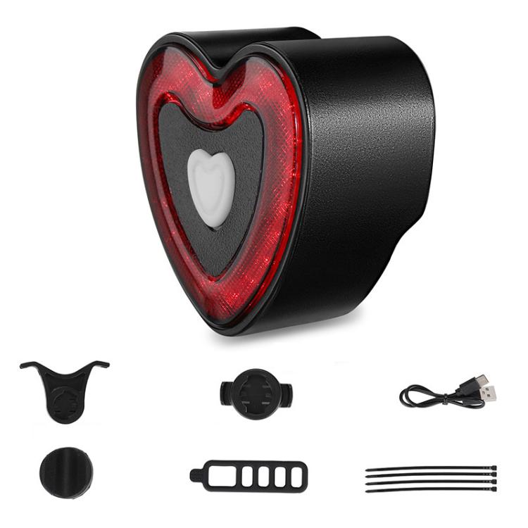 WEST BIKING Smart Heart Taillight With Cycling Brake Sensor Warning Light - Dual Bracket