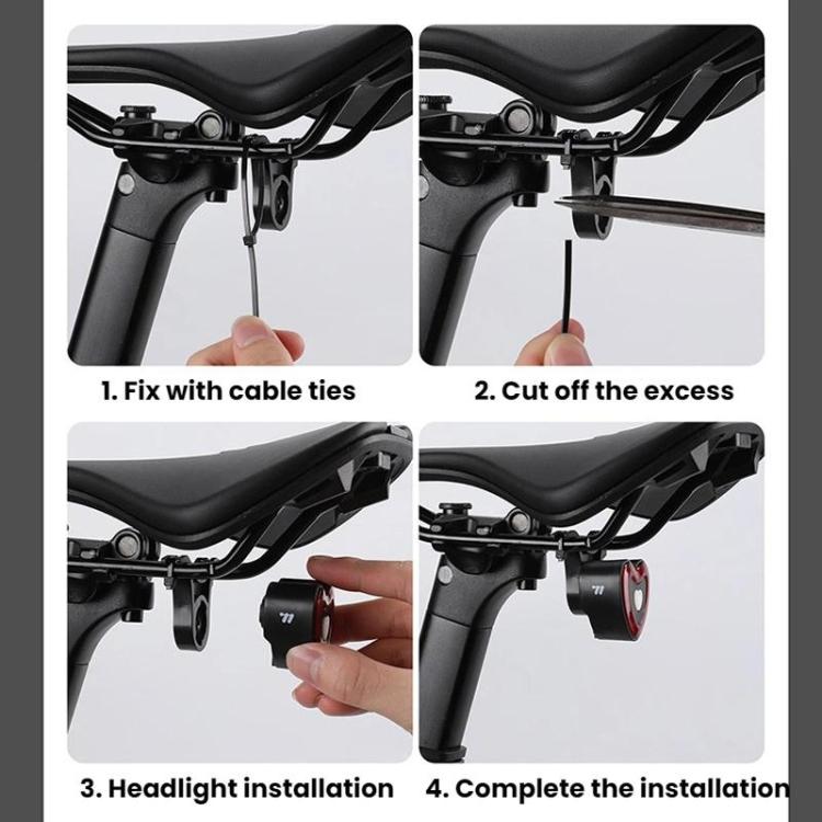 WEST BIKING Smart Heart Taillight With Cycling Brake Sensor Warning Light - Dual Bracket