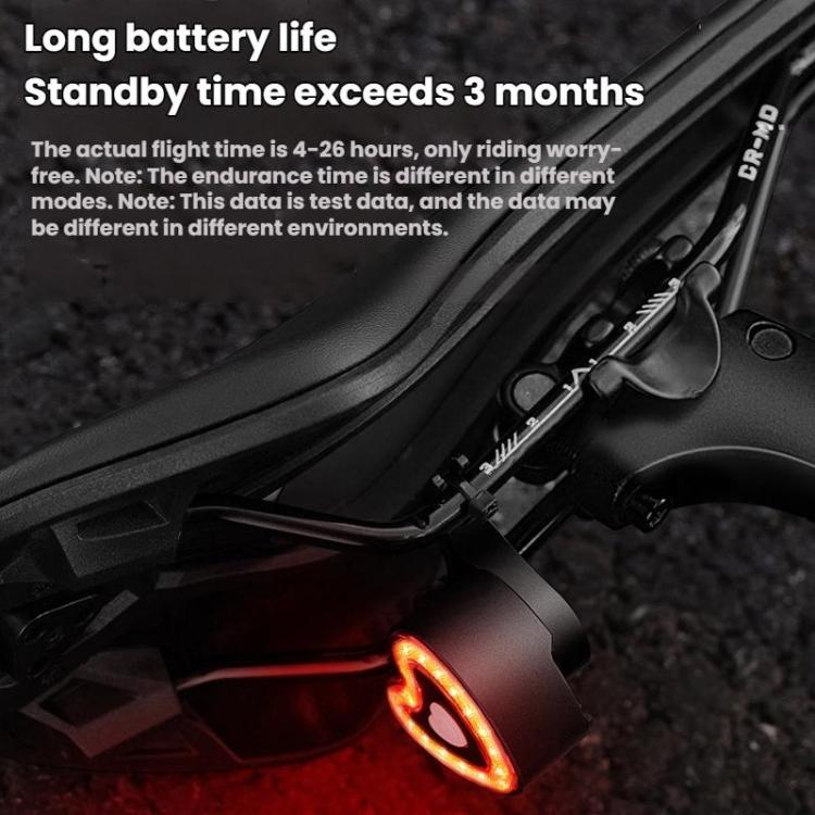 WEST BIKING Smart Heart Taillight With Cycling Brake Sensor Warning Light - Dual Bracket