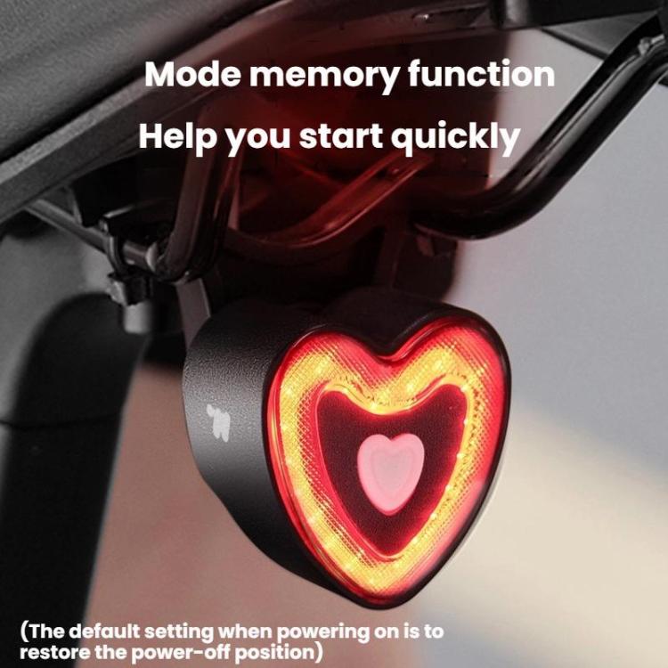 WEST BIKING Smart Heart Taillight With Cycling Brake Sensor Warning Light - Dual Bracket