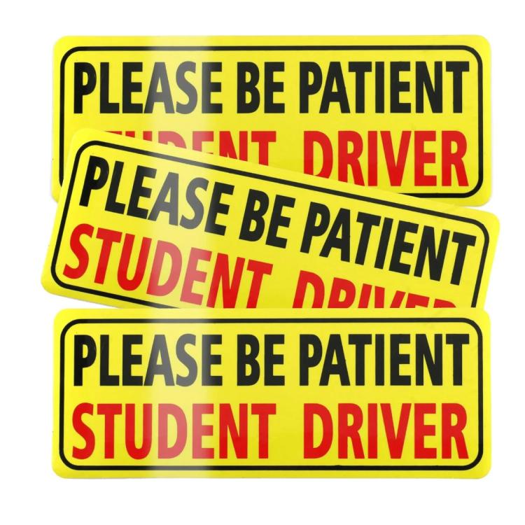 10pcs New Driver Car Probationary Sticker Reflective Magnetic Warning Sticker, Style: 2
